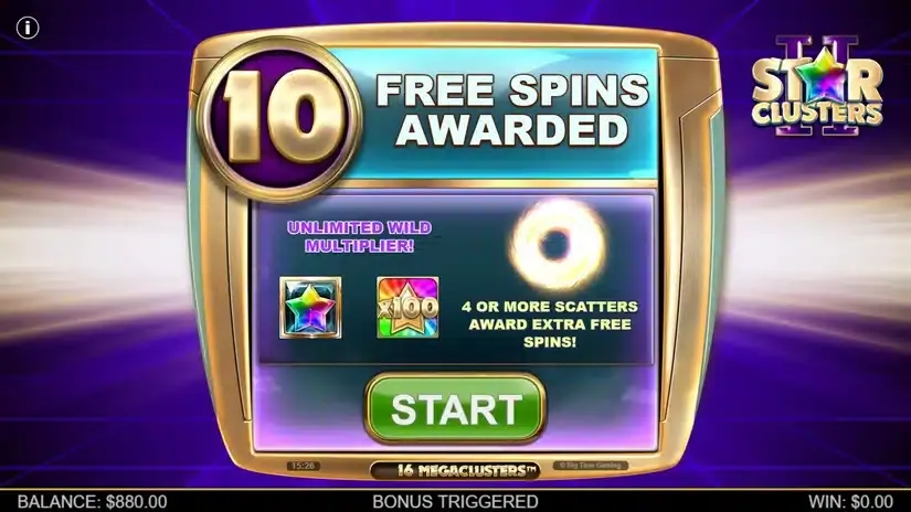 Star Clusters 2 slot screenshot 2