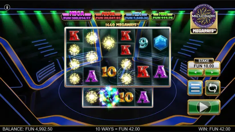 Who Wants To Be A Millionaire Megapays slot screenshot 1