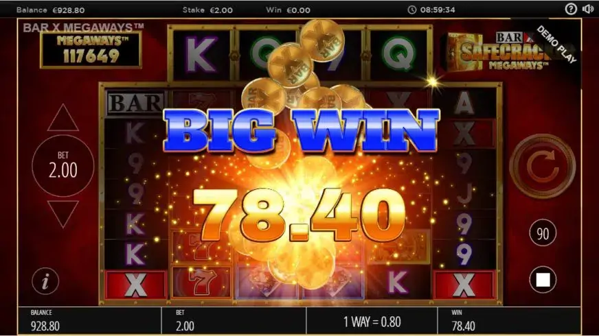 Bar-X Safecracker Megaways slot screenshot 2