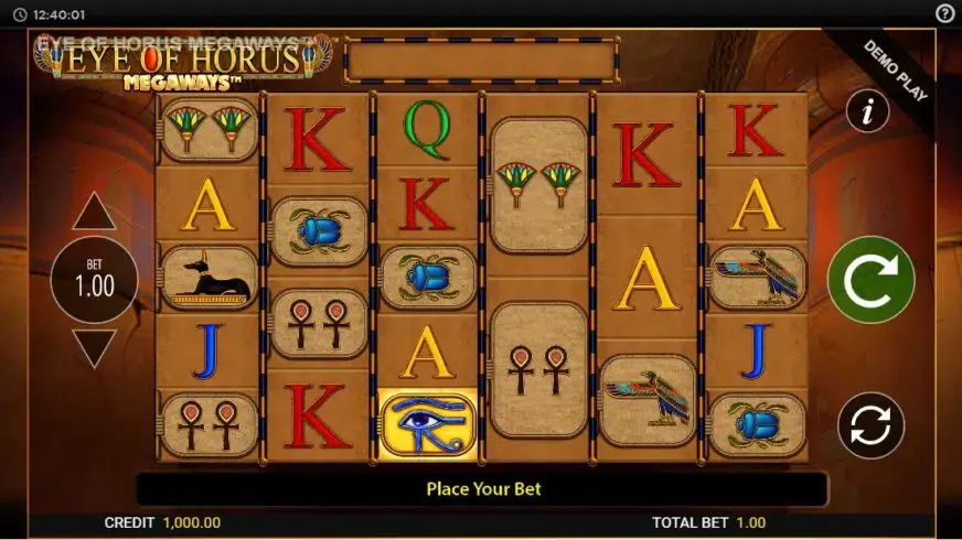 Eye of Horus Megaways slot screenshot
