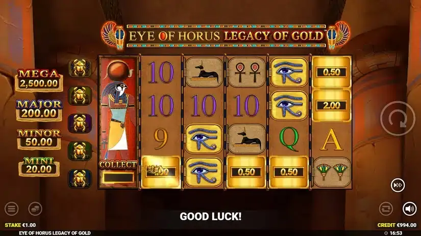 Eye of Hours Legacy of Gold slot screenshot 2