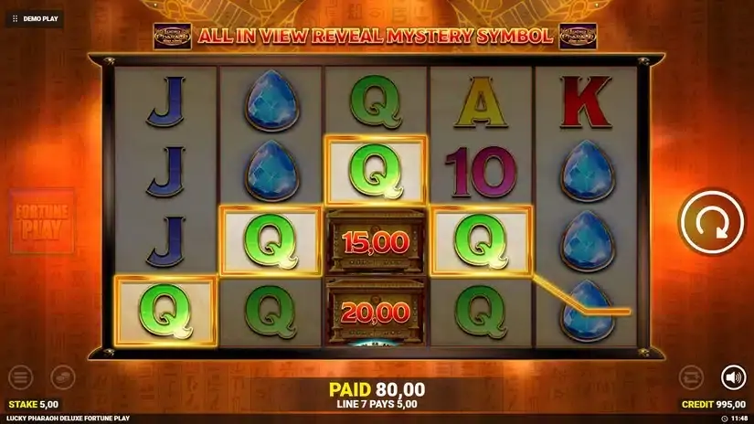 Lucky Pharaoh Deluxe slot screenshot 3