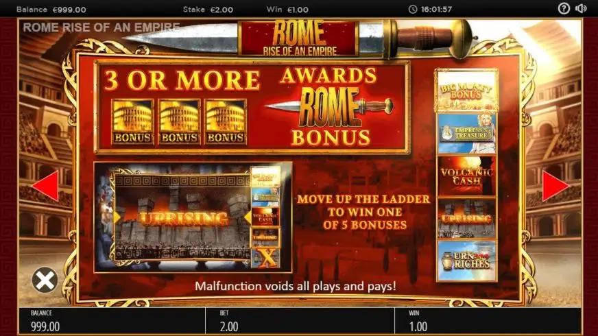 Rome: Rise of an Empire slot screenshot 3
