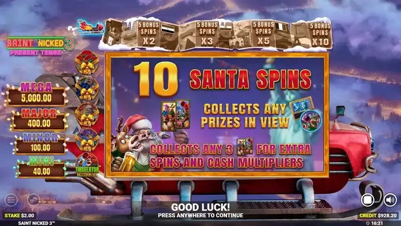 Saint Nicked 3 slot screenshot 3