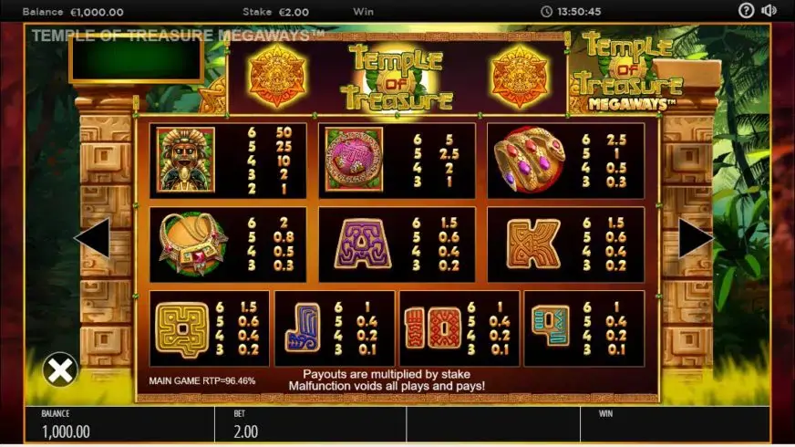 Temple of Treasures MegaWays slot screenshot 2