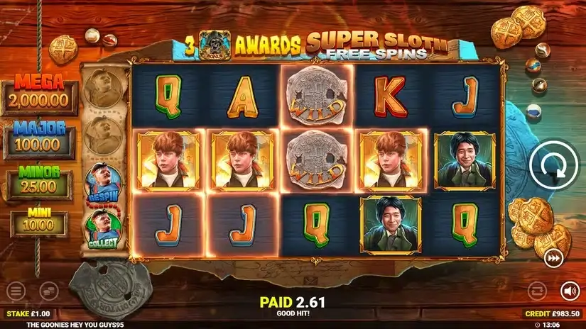 The Goonies Hey You Guys slot screenshot 