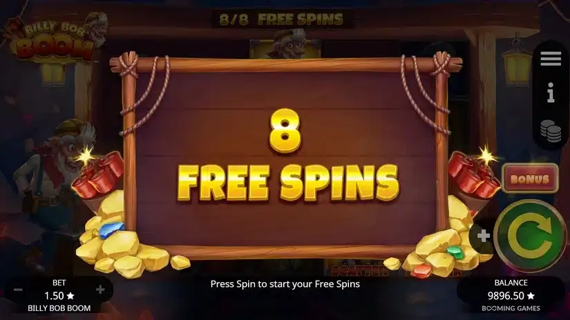 Billy Bob Boom slot screenshot 3