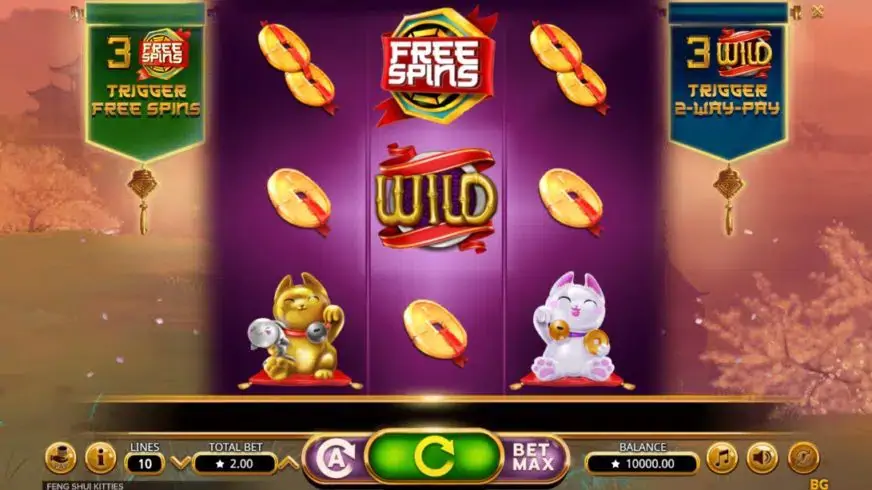 Feng Shui Kitties slot screenshot 1