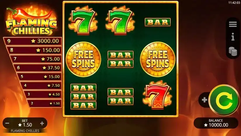 Flaming Chilies slot screenshot 1