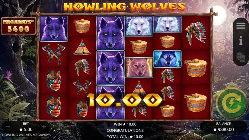 Howling Wolves Megaways slot screenshot 4