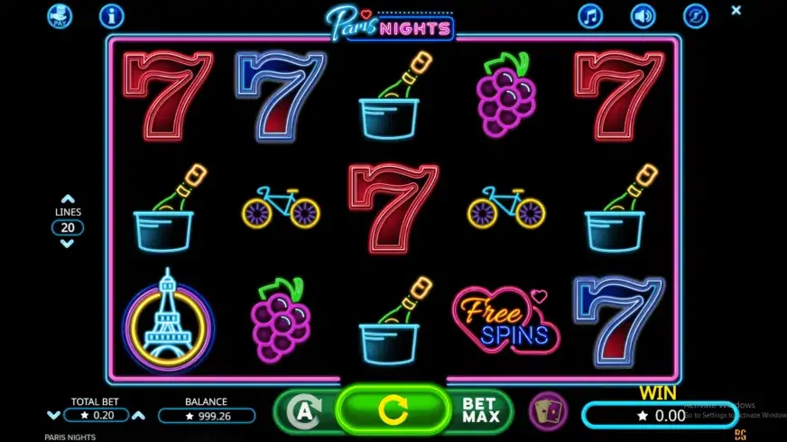 Paris Nights slot screenshot 2