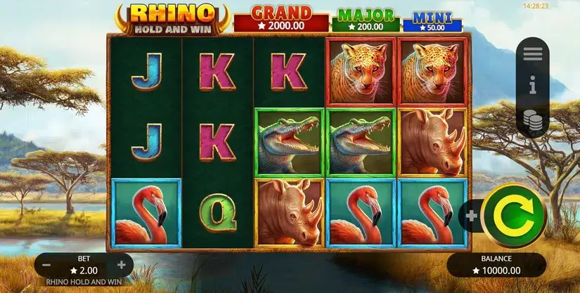 Rhino Hold and Win slot screenshot 1