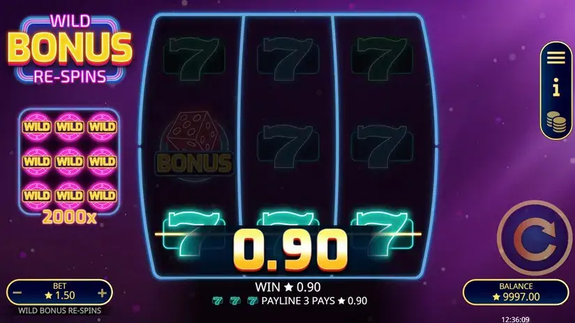 Wild Bonus Re-Spins slot screenshot 2