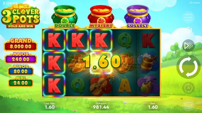 3 Clover Pots slot screenshot 2