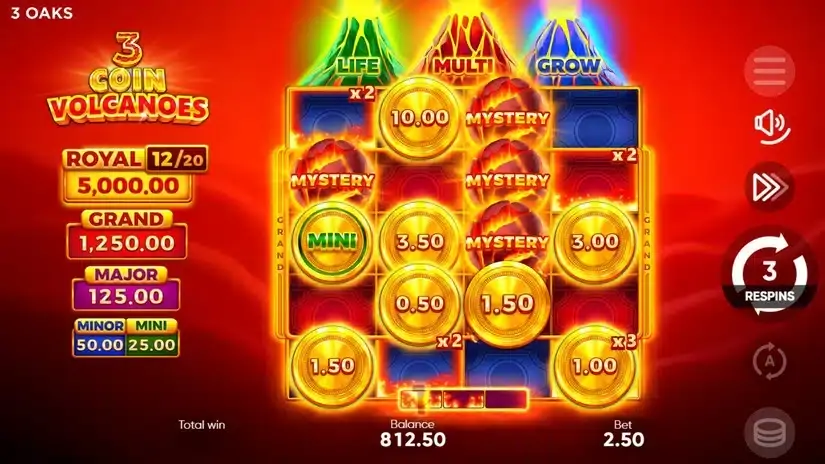 3 Coin Volcanoes slot screenshot 4