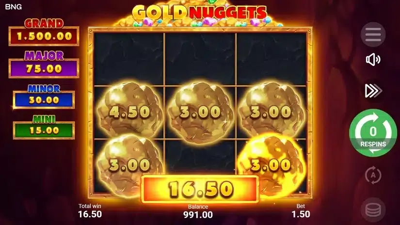 Gold Nuggets slot screenshot 