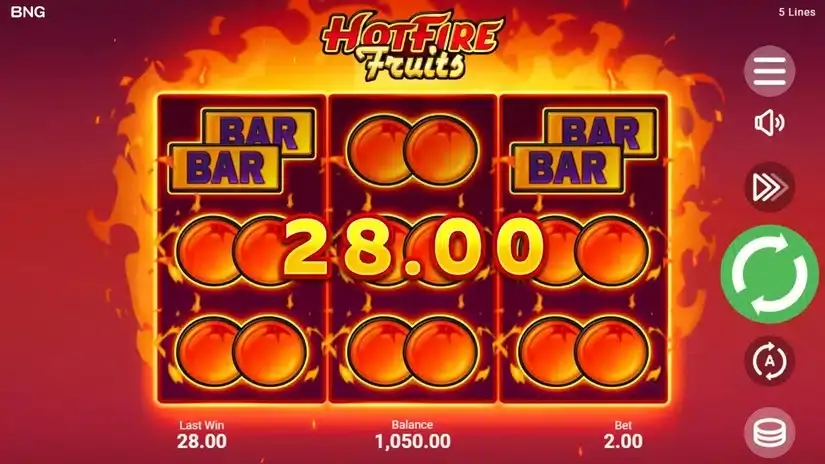 Hot Fire Fruits slot screenshot 2