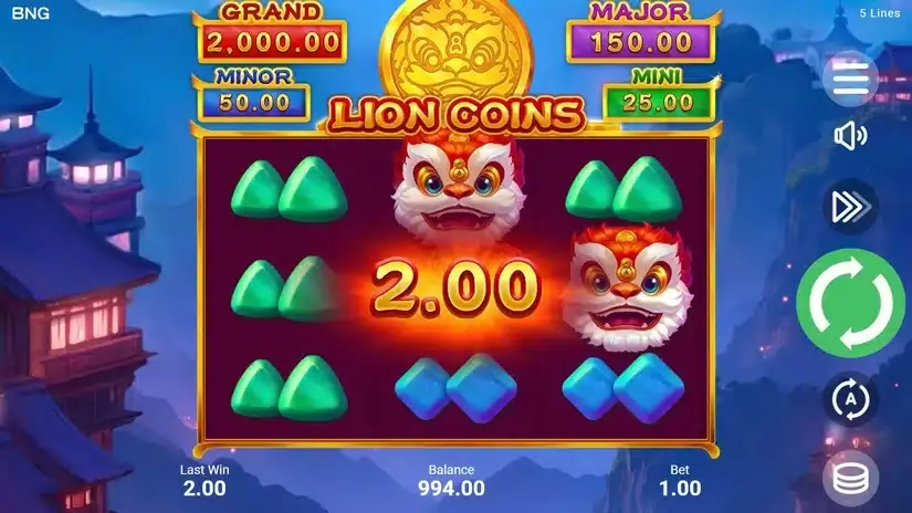 Lion Coins slot screenshot 2