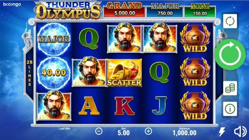 Thunder of Olympus slot screenshot 