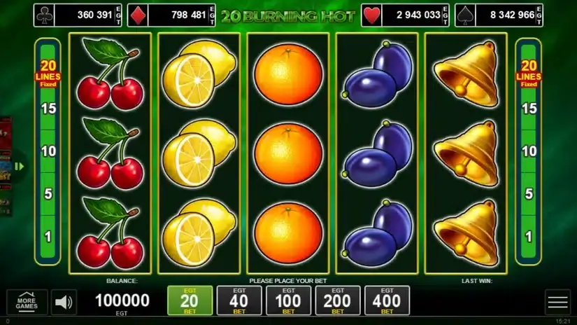 20 Burning Hot slot screenshot 1
