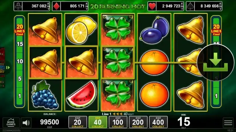 20 Burning Hot slot screenshot 2