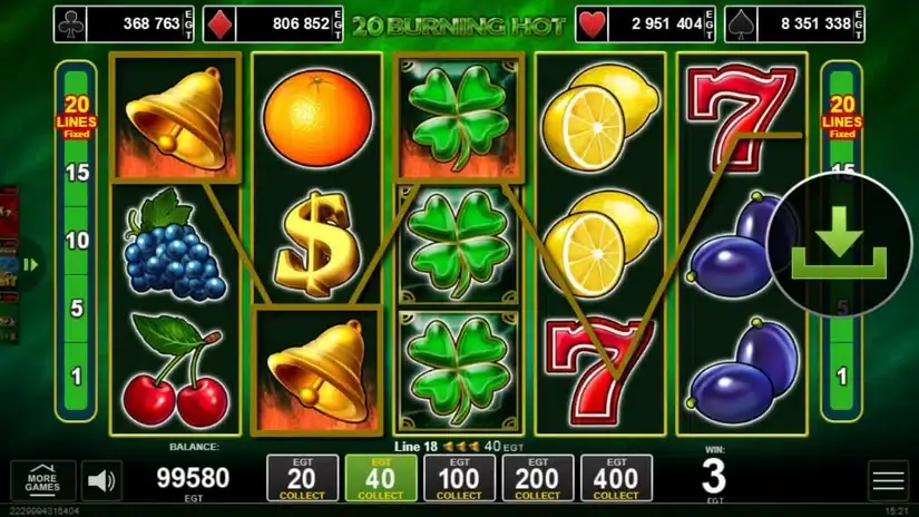 20 Burning Hot slot screenshot 3