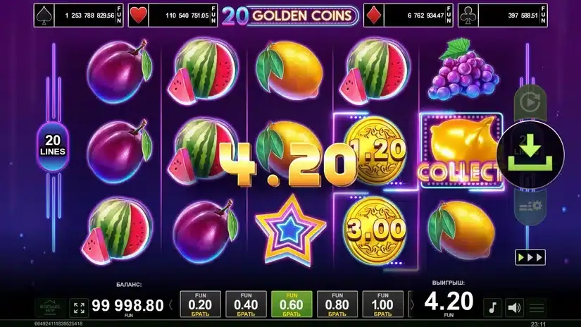 20 Golden Coins slot screenshot 2