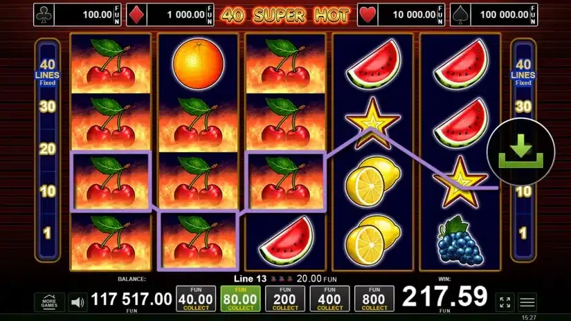 40 Super Hot slot screenshot 2