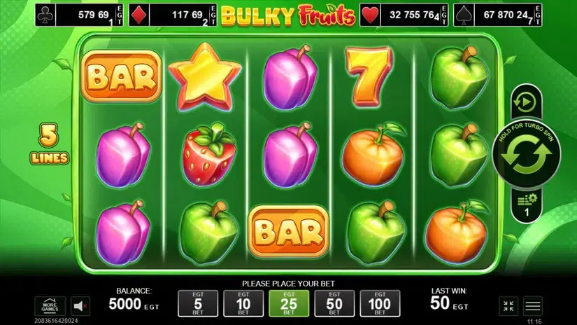Bulky Fruits slot screenshot 1