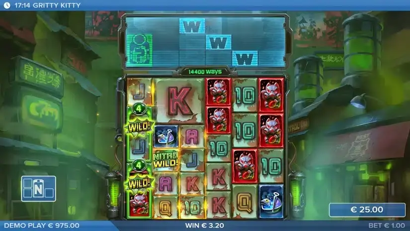Gritty Kitty of Nitropolis slot screenshot 2