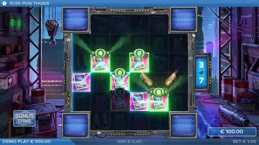 Pug Thugs of Nitropolis slot screenshot 5