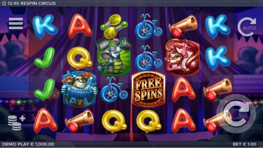 Respin Circus slot screenshot 1
