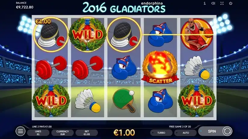 2016 Gladiators slot screenshot 4