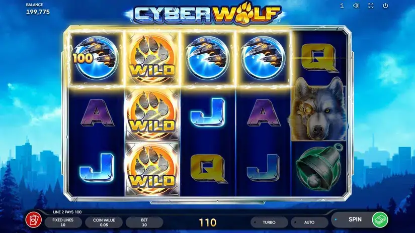 Cyber Wolf slot screenshot 2