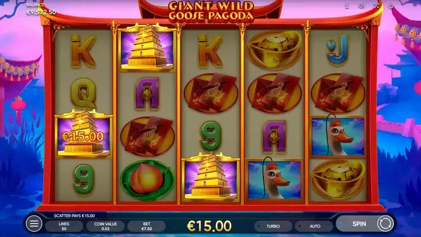 Giant Wild Goose Pagoda slot screenshot 2