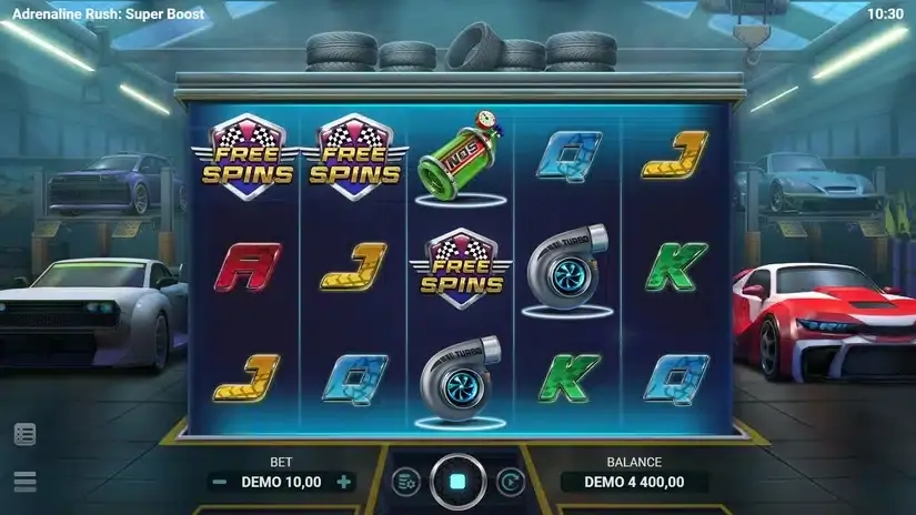 Adrenaline Rush Super Boost slot screenshot 2