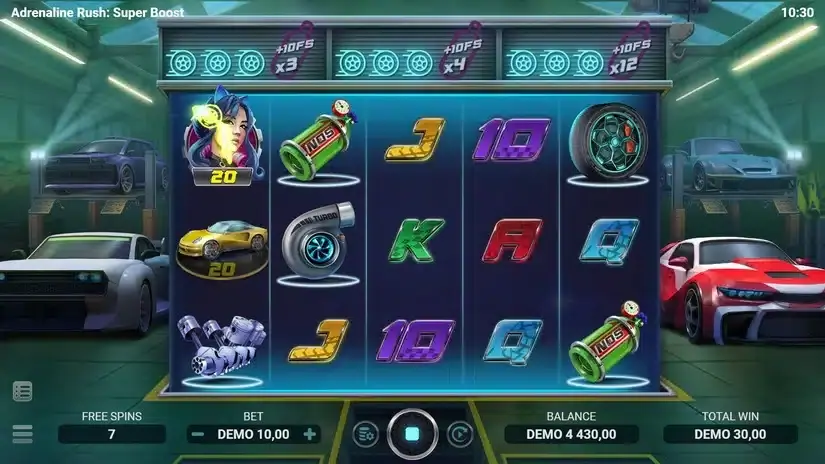 Adrenaline Rush Super Boost slot screenshot 4