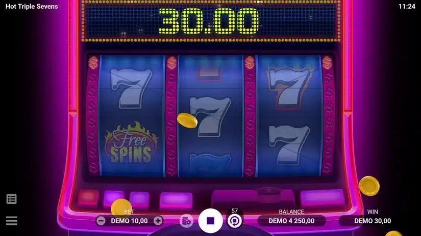 Hot Triple Sevens slot screenshot 