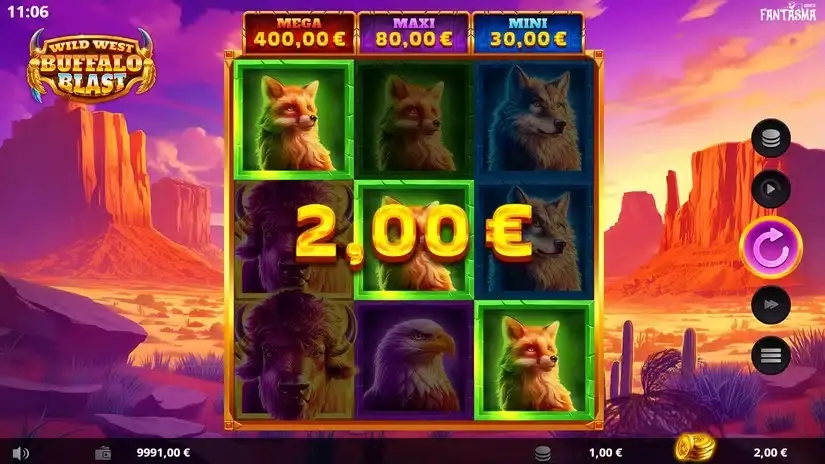 Wild West Buffalo Blast slot screenshot 2