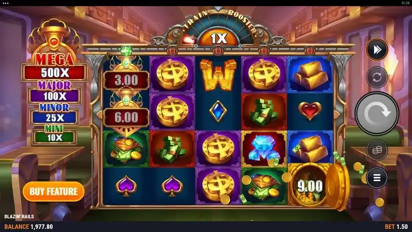Blazin’ Rails slot screenshot 2