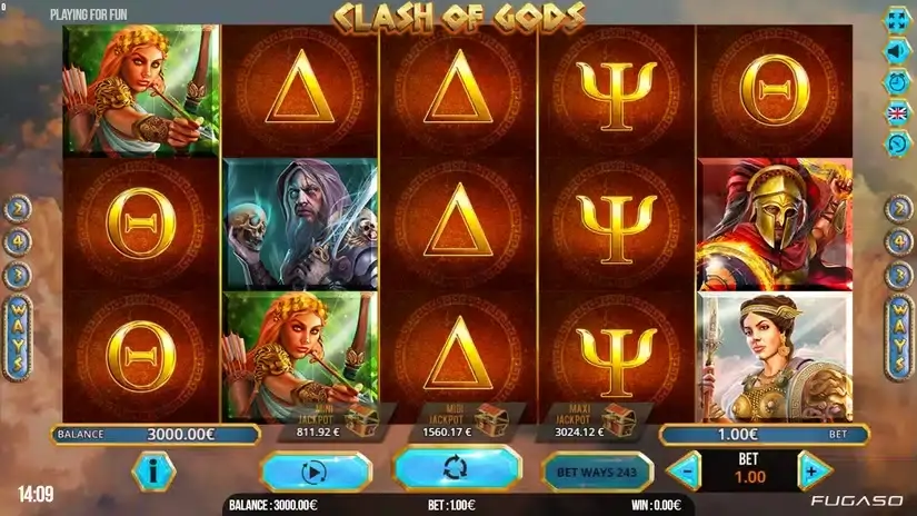 Clash of Gods slot screenshot 1