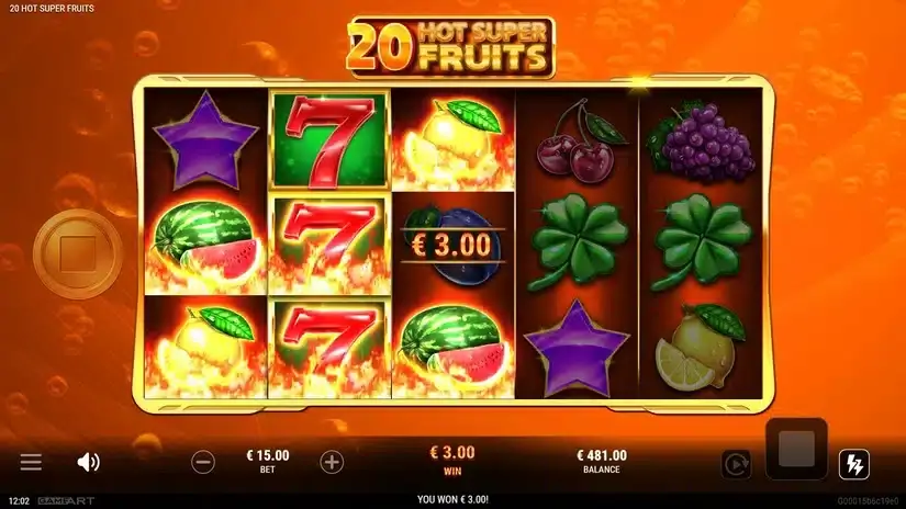 20 Hot Super Fruits slot screenshot 3