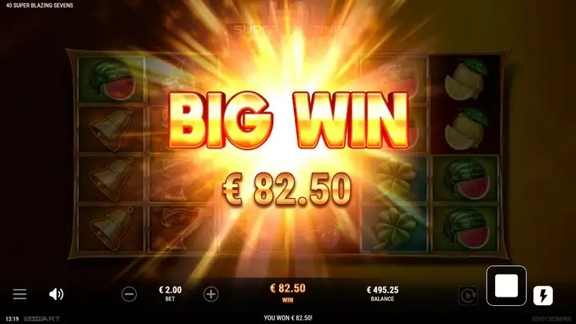 40 Super Blazing Sevens slot screenshot 4