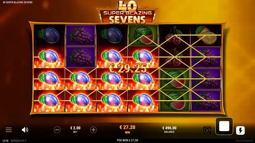 40 Super Blazing Sevens slot screenshot 2