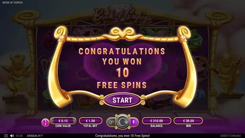 Book of Cupigs slot screenshot 4