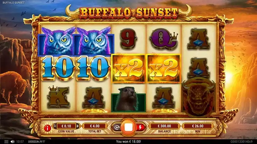 Buffalo Sunset slot screenshot 4