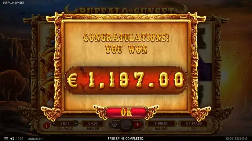 Buffalo Sunset slot screenshot 6