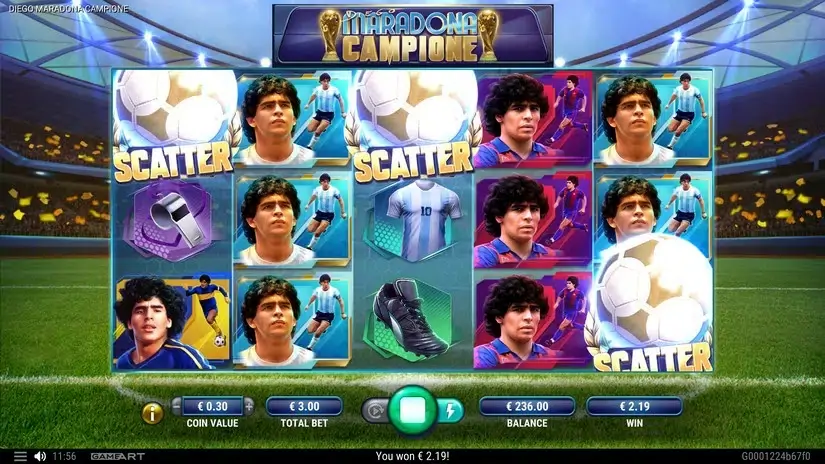 Diego Maradona Campione slot screenshot 3