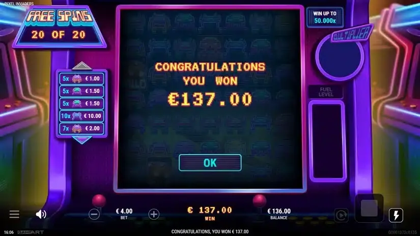 Pixel Invaders slot screenshot 6