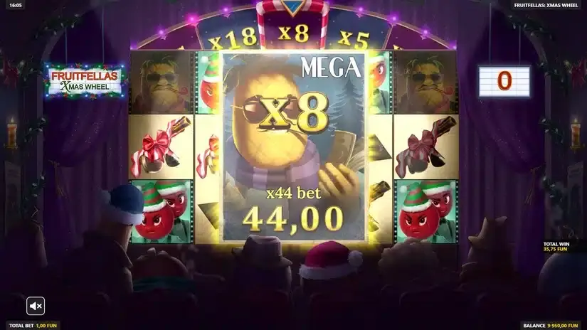 Fruitfellas Xmas Wheel slot screenshot 